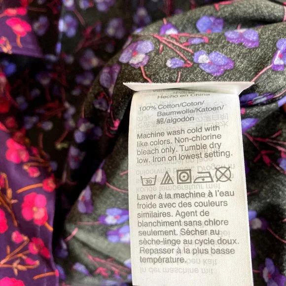 NEW J Crew Liberty Mixed Floral Perfect Shirt Eggplant Purple NWT 2 4 - Picture 9 of 11